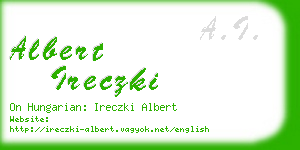 albert ireczki business card